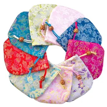 

10x10cm jewelry bag,gift bag ,jewelry pouches,mixed color Chinese traditional satin bag