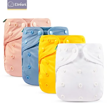 

Elinfant 3 pcs Solid Color Cloth Diaper Cover Waterproof Baby Washable Diapers Pocket Reusable Cloth Nappies