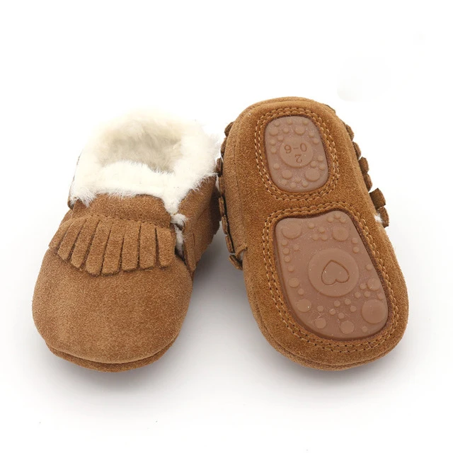Хаки Dolakids/зимняя кожаная детская обувь; оксфорды с мягкой подошвой для малышей; Теплая обувь из коровьей кожи для детей 0-24 месяцев - Цвет: Хаки