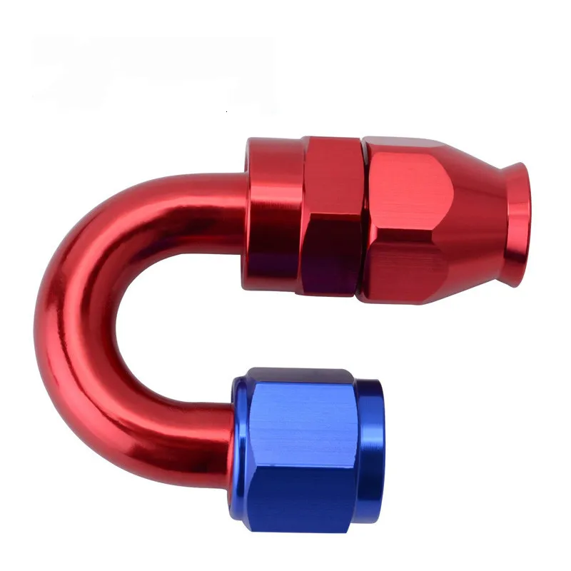 8 A 8 A 180 градусов Масляный шланг фитинг адаптер Алюминиевый Масляный топливный конец шланга многоразового использования подходит PTFE Масляный шланг запчасти для автомобилей