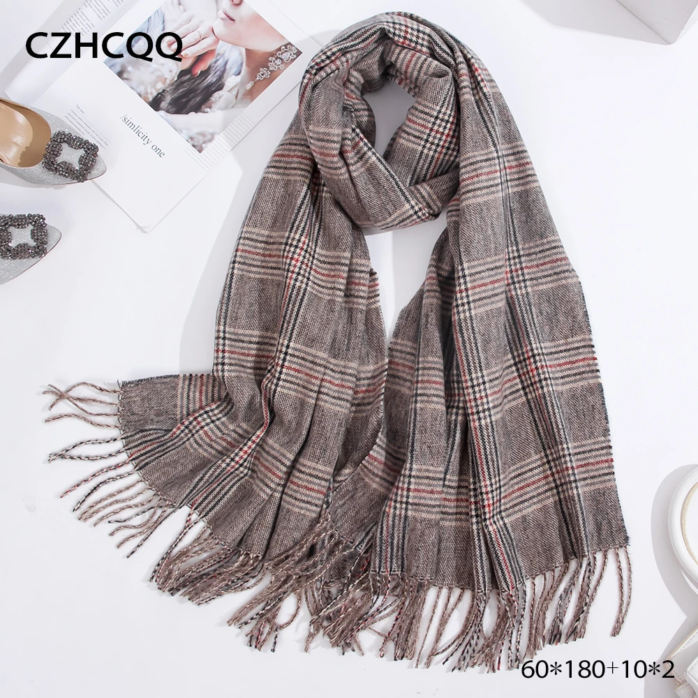 

Winter Scarf Cashmere Woman Man Shawl Foulard Femme Plaid Thick Wrap Blanket Warm Classic Stole Men Women Scarves For Ladies
