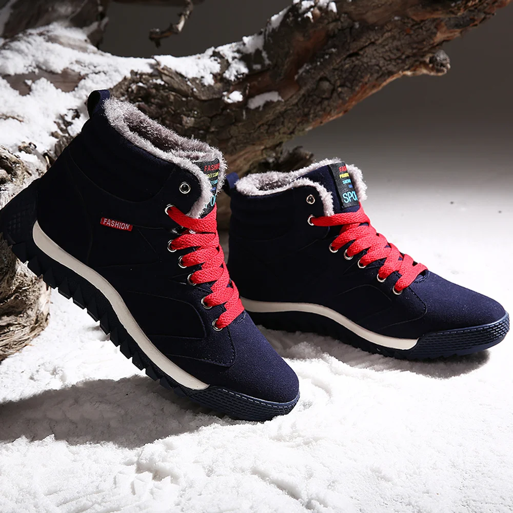 

Winter Men's Boots Warm Boot With Velvet Male Waterproof Shoes Chaussure Mans Casual Shoes For Men Boots Footwear Male Sneakers