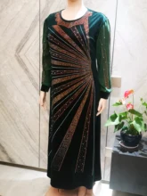 

Muslim African women's velvet fabric inlaid with exquisite colored stone chic design for Russian Euramerican Arab girls