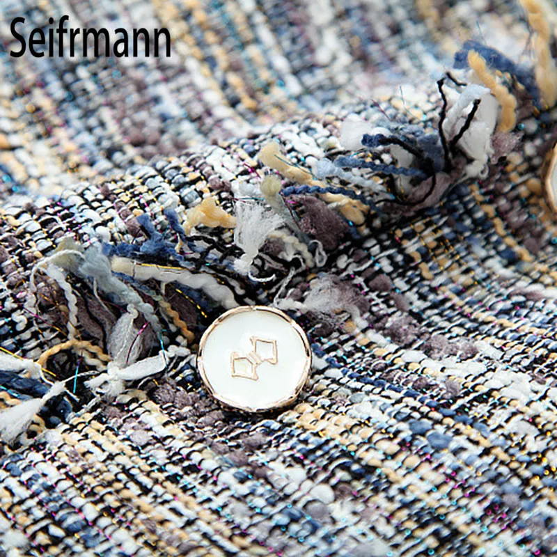 Seifrmann осенне-зимний женский костюм модный дизайнерский костюм куртка и короткая юбка комплект из двух предметов элегантный