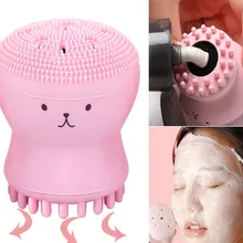 Силиконовая Очищающая щетка для лица с осьминогом, очищающая кожу, очищающая поры, скраб, очищающая щупальца, может массировать и чистить