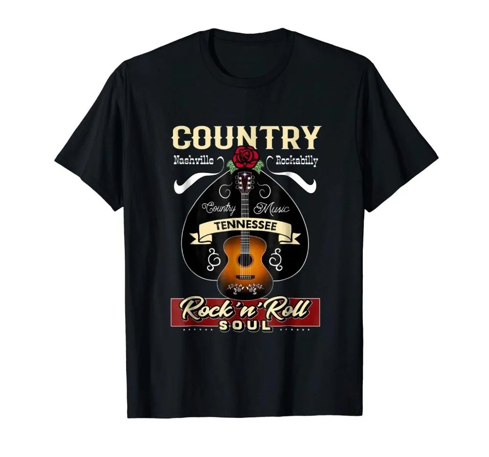 Tennessee Country Music Nashville 1950S Rockabilly Summer Fashion Teen Male Short Sleeve Pattern O-Neck Hipster Custom T-Shirt |