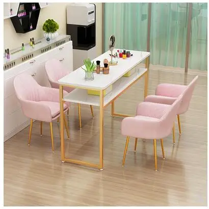US $230.40 Manicure table and chair set doublelayer economical European single and double small simple table and chair postage