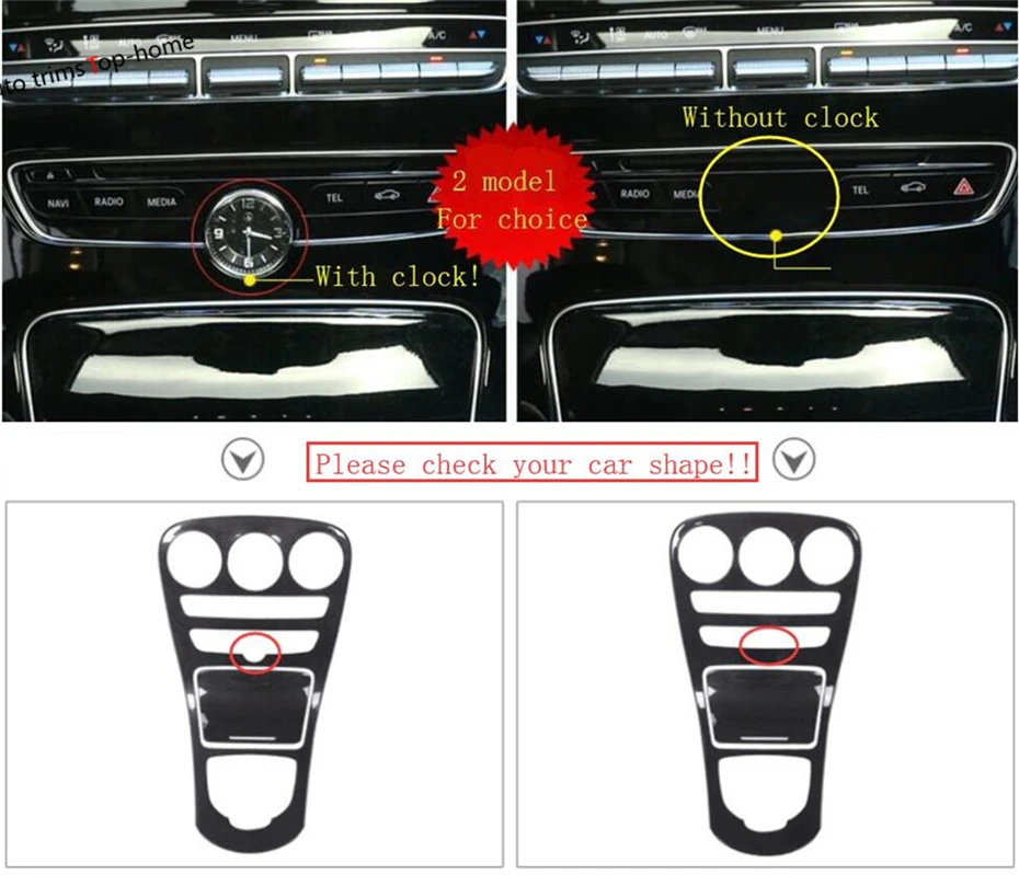 Yimaautoпланки для Mercedes Benz C CLASS W205 C200/GLC X253- ABS интерьер держатель стакана воды коробка переключения передач крышка отделка