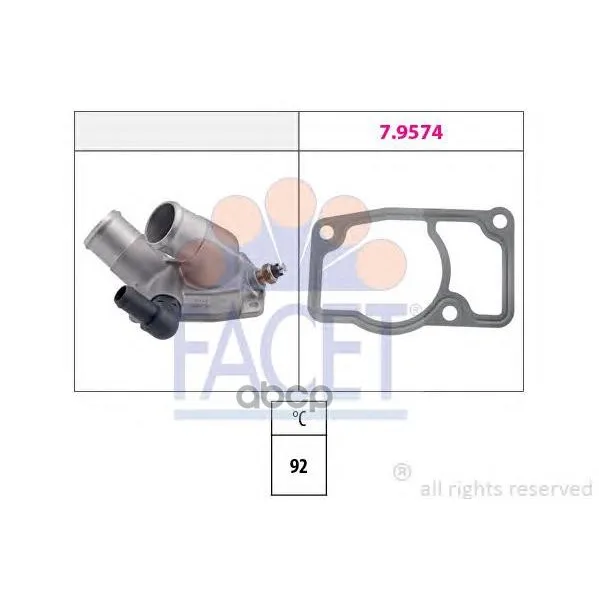 Термостат(В Корпусе) Opel: Frontera B(6b_) 2.2 Dti/2.2 Dti(6b_zc, 6b_vf, 6b_66, 6b_76) 98- Facet арт. 7.8344