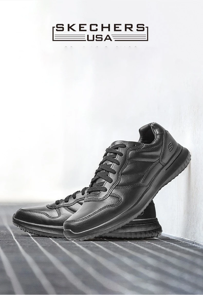 Skechers/повседневная мужская обувь на платформе; американские кроссовки; Мужская Удобная дышащая обувь; модная Уличная обувь; 65411-BBK
