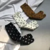 Calcetines de algodón peinado con dos dedos para mujer, calcetín coreano Harajuku de Jacquard, informal, japonés, Tabi, moda ► Foto 1/5