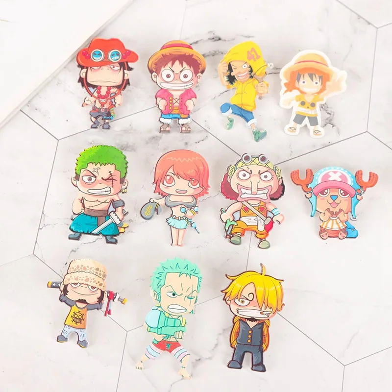 2020 New 1 Piece Monkey D Luffy Chopper Brooch Expression Badge Pin Coin Icon Japan Popular Anime Cosplay Game Role