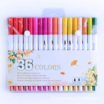 

36 colors/set Marker Art brushes for acrylic painting Drawing Water-color pen school Paint brush Double-Headed water color pens