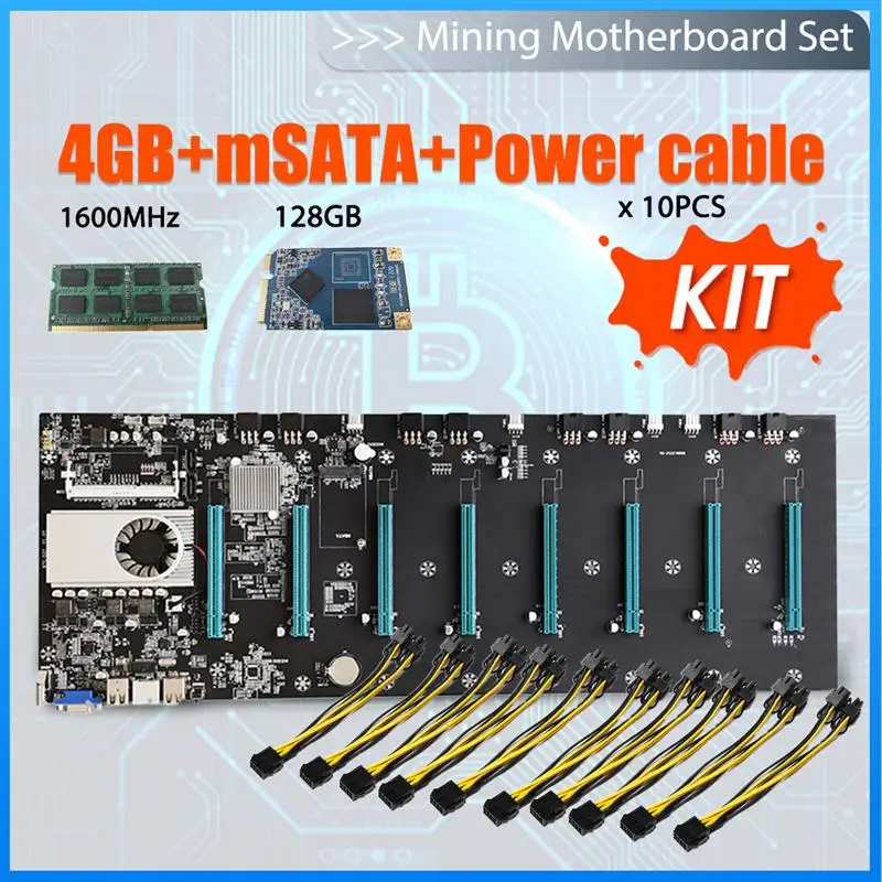 BTC S37 Riserless Mining Motherboard 8 CPU Bitcoin Crypto Etherum