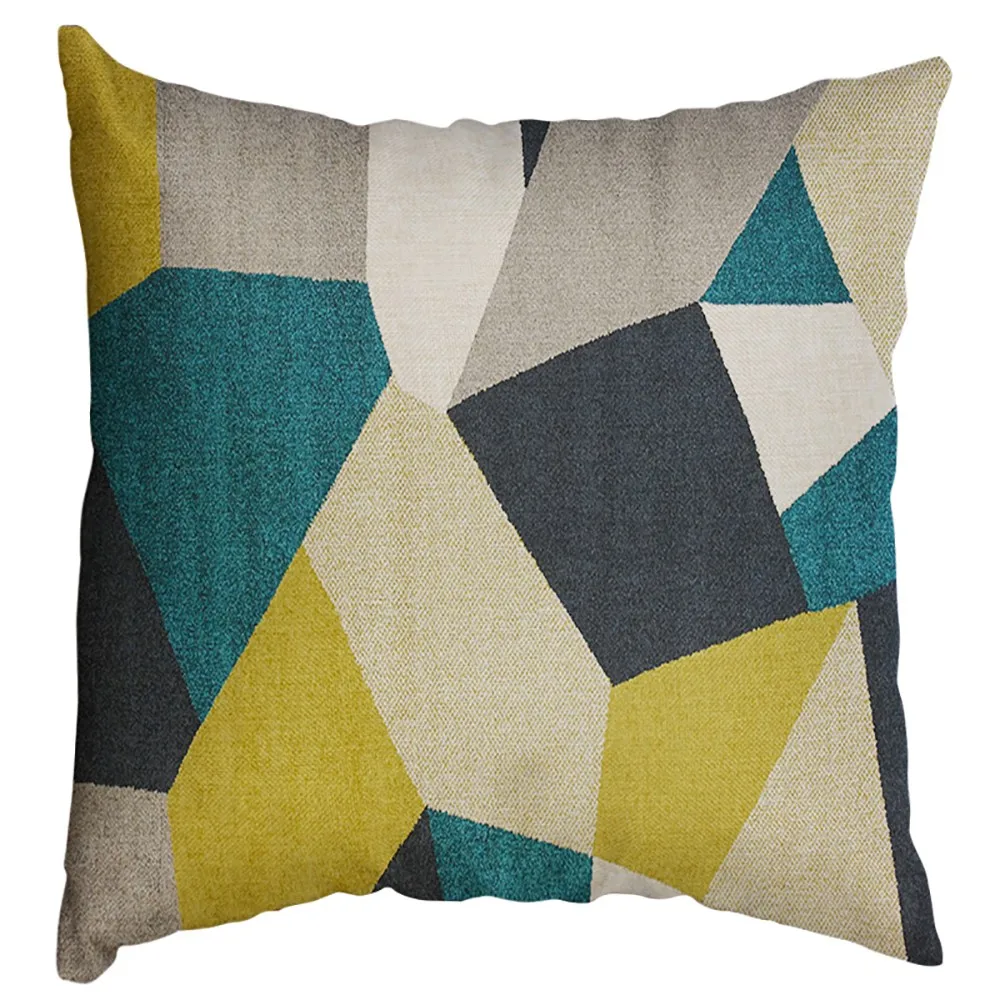 New Geometric Cushion Cover 40x40cm Linen Decorative Pillows Cases Sofa Living Room Decor Housse de coussin Dropshipping