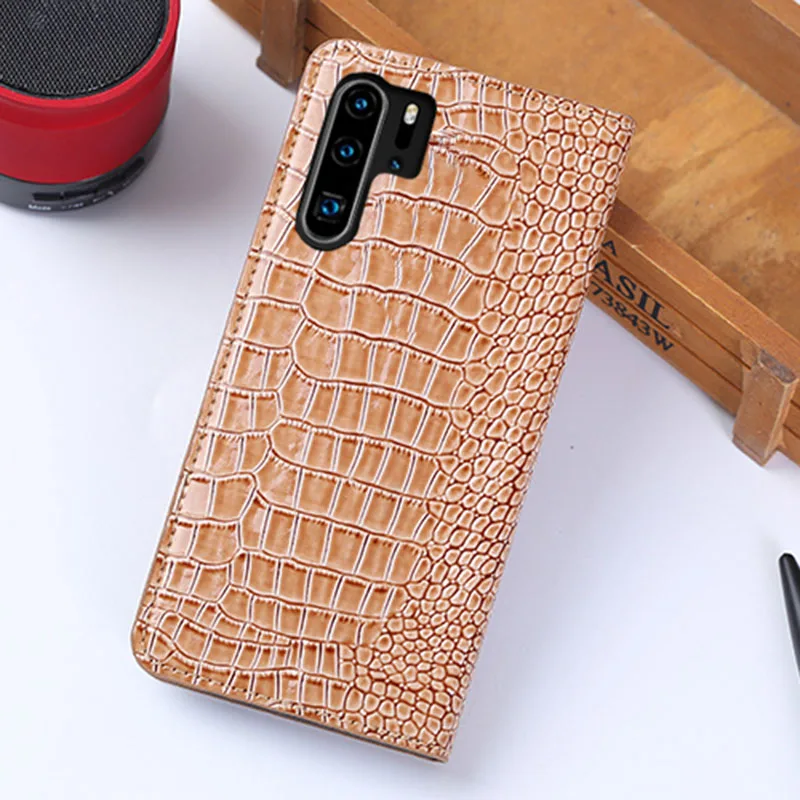 Coffee Флип чехол для Huawei P10 P20 P30 Lite Коврики 9 10 20 Y6 Y9 P smart карт и узором «крокодиловая кожа» для Honor 8X 7a 9 9X10 удобный телефонный футляр - Цвет: Coffee