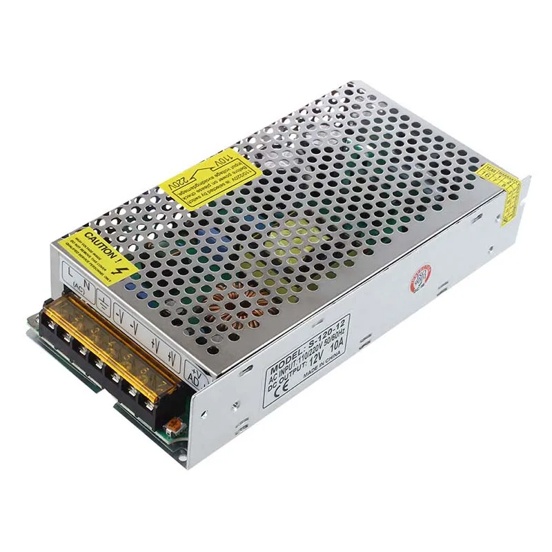 Горячая 3C-DC 12V 10A импульсный источник питания регулируемый трансформатор с защитой от короткого замыкания и перегрузки по току