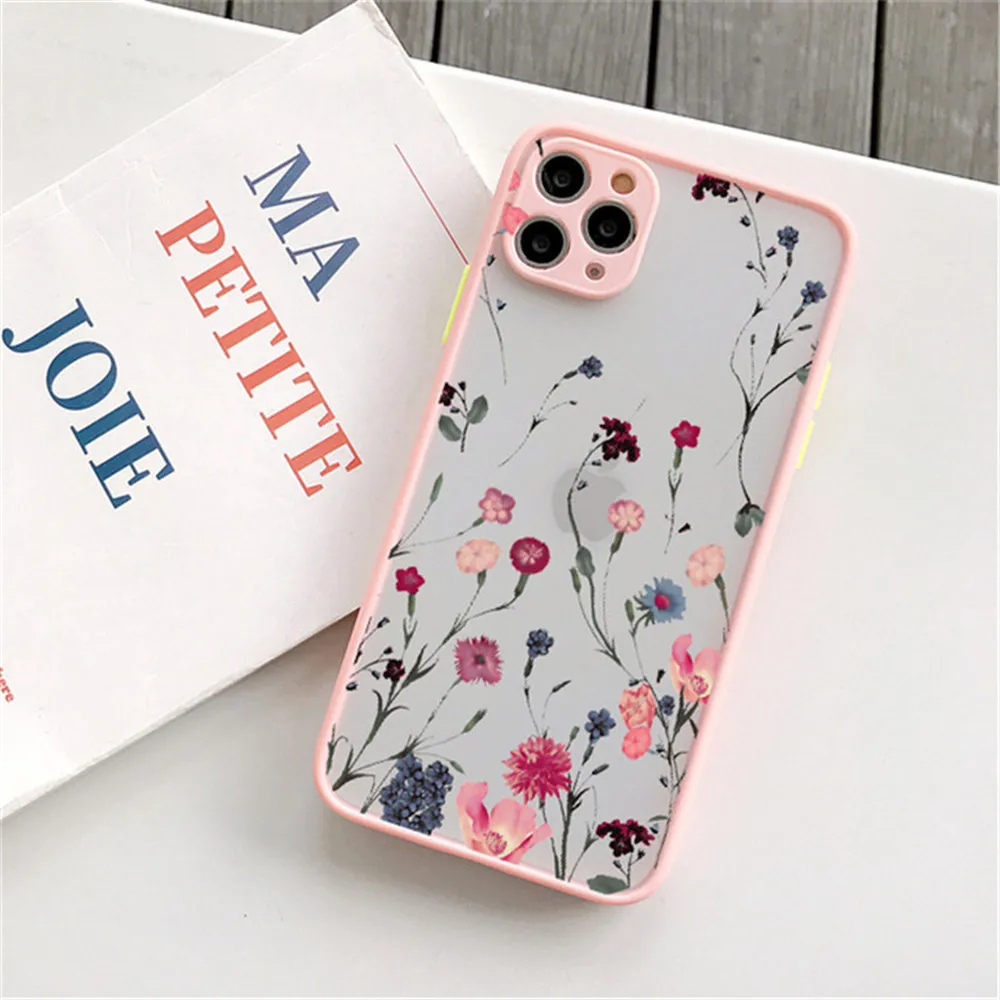 Vintage Leaves Flower Phone Case For iPhone 12 11 13 Pro Max 12Mini X XR XS Max 8 7 Plus SE 2020 Camera Protection Hard PC Coque iphone 13 pro max wallet case