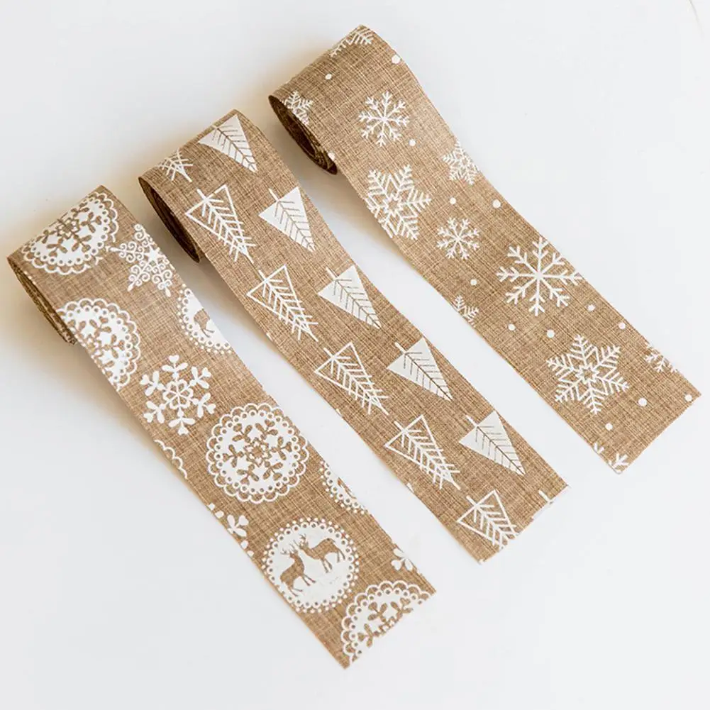 

1Pc 5X200cm Snowflower/Tree/ Deer Shape Ribbon Christmas Ornament