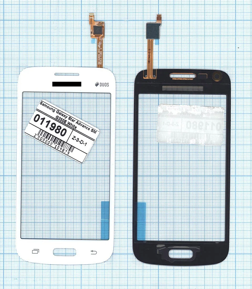 Сенсорное стекло (тачскрин) для Samsung Galaxy Star Advance SM G350E white Диагональ 4.3 480x800 |