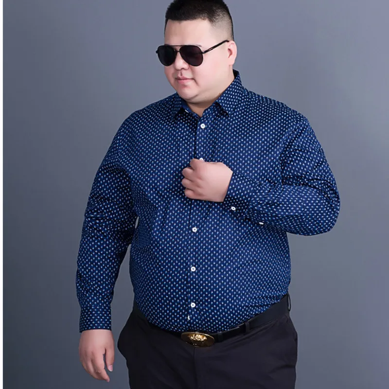 Большие размеры 8XL 7XL мужские рубашки брендовая одежда модная повседневная