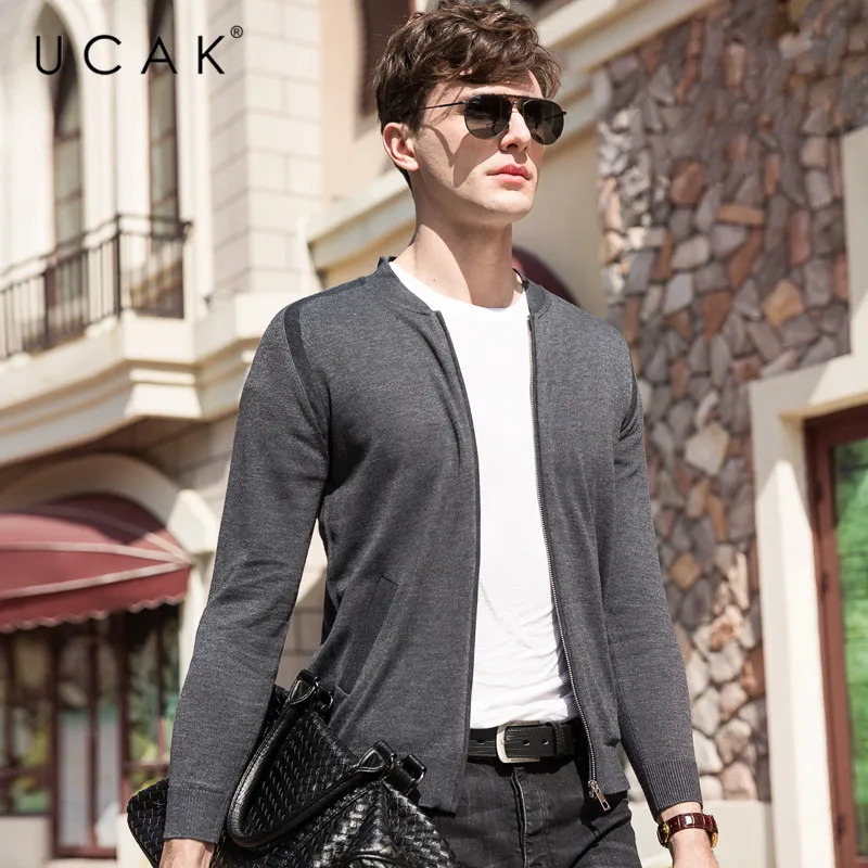 Flash Sale UCAK Brand Sweater Men Autumn Winter Cardigan Men Clothes 2019 New Arrival Streetwear Casual Coat Men Cotton Wool Knitwear U1016