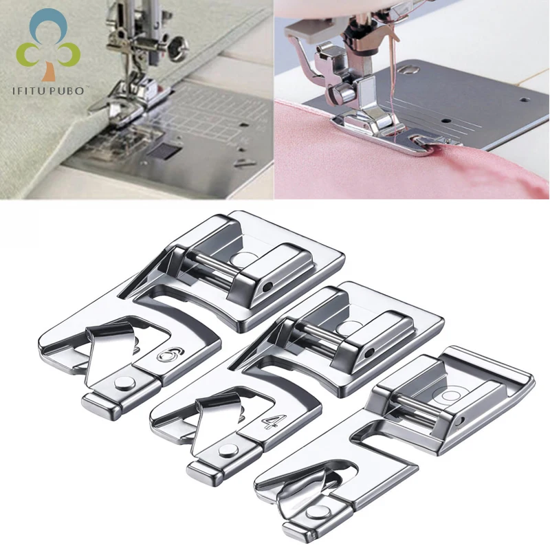 Rolled Hem Curling Presser Foot Feet For Sewing Machine Household Domestic New 