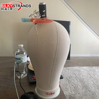 

Silky Strands Canvas Block Mannequin Head 21/22/23 Inch Professional Training Mannequin Head Female with Stand Clamp for Salon