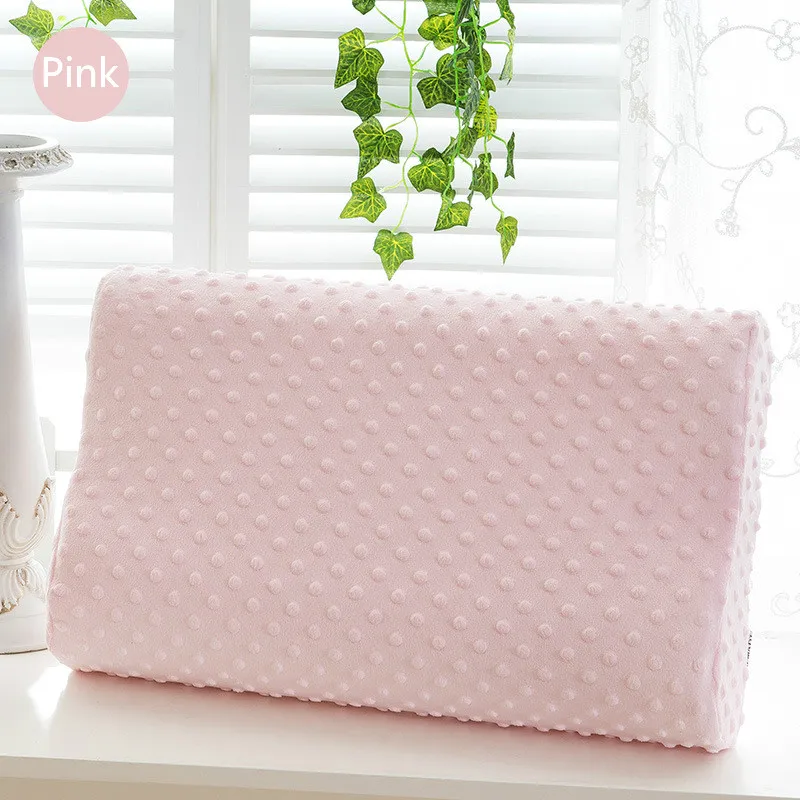 Pink Мягкая подушка для шеи из бамбукового волокна с эффектом памяти, латексная подушка, массажер для шеи, забота о здоровье тела, подушки для сна в путешествии - Цвет: Pink