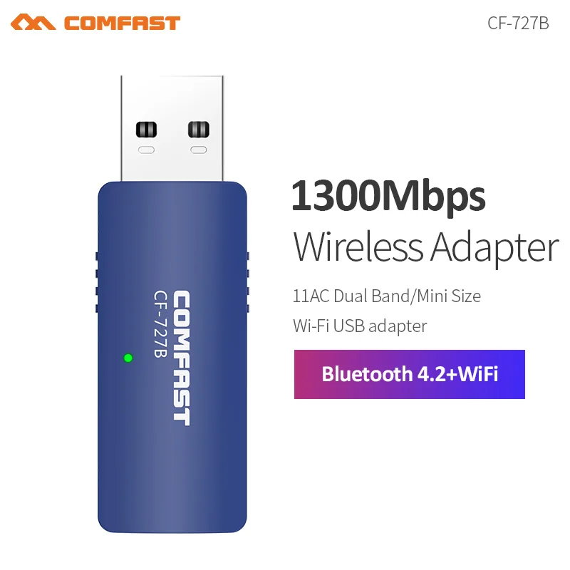 USB адаптер Comfast 727B 1300 Мбит/с Bluetooth 4 2|Сетевые карты| |
