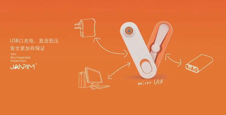 USB карманный вентилятор для хранения перезаряжаемый мини портативный складной маленький вентилятор офисный Открытый только