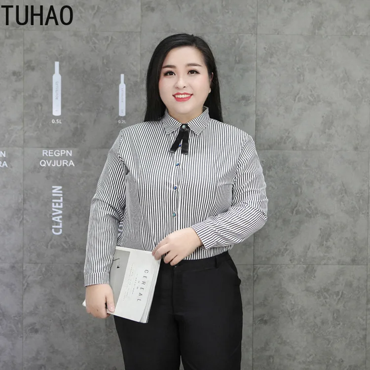 Женские офисные блузки TUHAO топы с коротким рукавом размера плюс 9XL 8XL 7XL 6XL летние