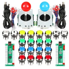 Аркадная панель управления Китай Sawna джойстик + 19 x хромированные кнопки USB энкодер для Raspberry Pi Retropie 3 Модель B проект DIY(China)