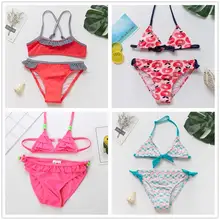 新到着女の子水着 2 〜 14 年を設定します 2 個子供水着キッズ水着スーツ biquini infantil-ST139 ミックス(China)
