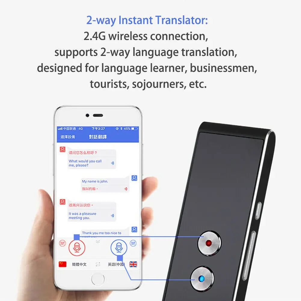 Портативный переводчик T8 Smart 42 язык текст слова интерактивный 2,4 г переводчик двухсторонний в режиме реального времени голос