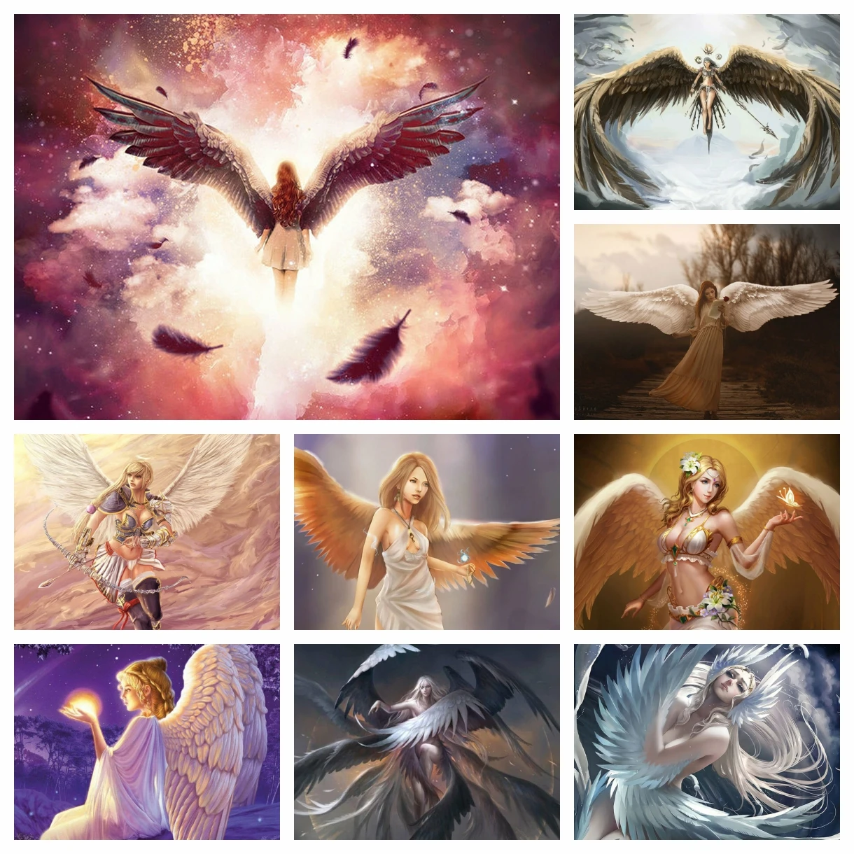 

5D Crystal Diamond Painting DIY Angel Wings Fairy Girl Pictures Of Rhinestones Drill Cross Stitch Mosaic Embroidery Home Decor