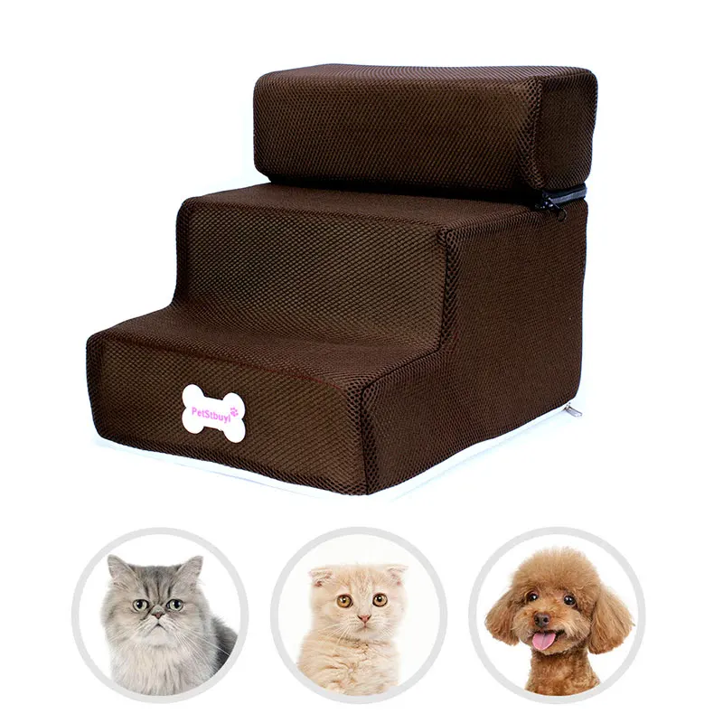 Breathable Mesh Pet Stair Skid Removable Cat Dog Ladder Two Step Ladder Three Step Ladder Detachable Pet Bed Stair Dog Ladder