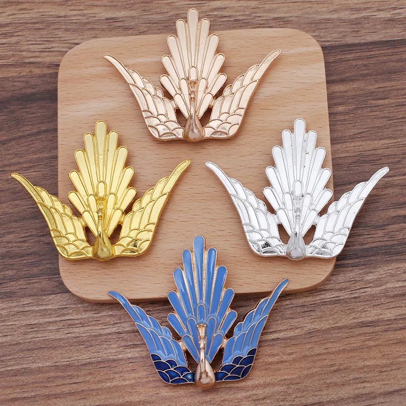 

10 PCS 53*66mm Retro Style Metal Alloy Drops Of Oil Enamel Phoenix Headwear Accessories For DIY Jewelry Making