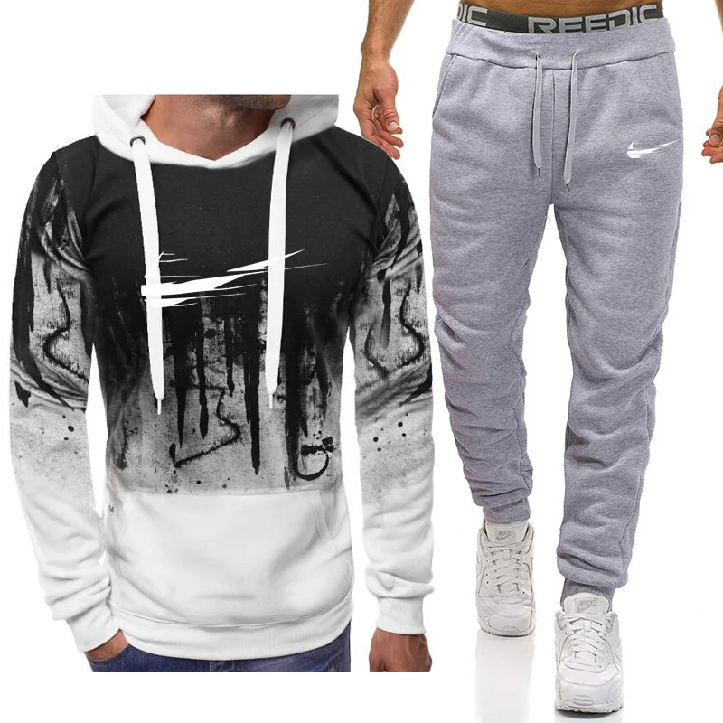 

2020 Autumn Winter Brand Two Pieces Sets Thick hoodies Tracksuit Men/women Sportswear Gyms Fitness Training Hoodies Sweatshirts