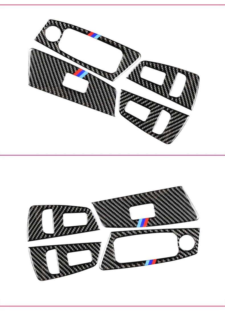 Углеродное волокно автомобильный контроль оконного подъемника переключатель Декор панель подлокотника наклейка для BMW G30 5 серии интерьер LHD RHD аксессуары