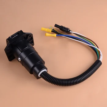 

beler Shock-resistant 12V Wiring Adapter Connector 4 Pin Flat to 7 Pin Round RV Blade Trailer Plug Towbar