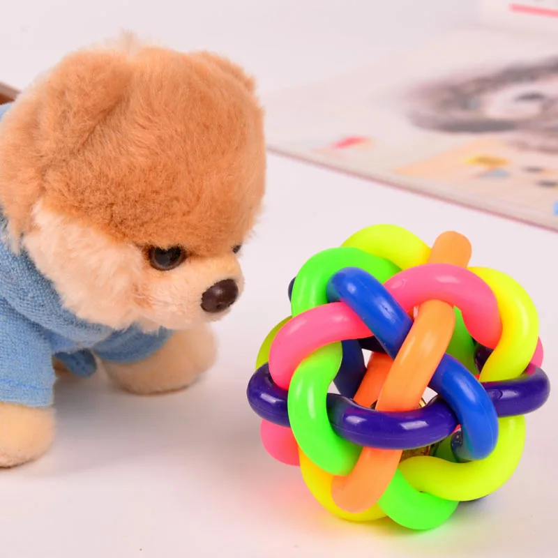 Цветные колокольчики игрушки для собак Peluche плюшевый резиновый мяч укусы чистые зубы игрушечный мяч для питомца может сделать хрустящий звук аксессуары TPR