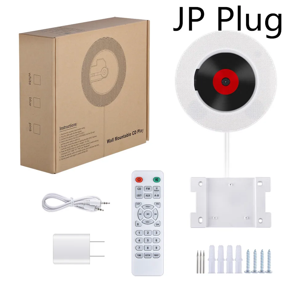 JP Plug Пульт дистанционного управления портативный CD-плеер Bluetooth настольная подставка настенный CD-плеер Walkman ЖК-дисплей домашний аудио магнитофон радио - Цвет: JP Plug