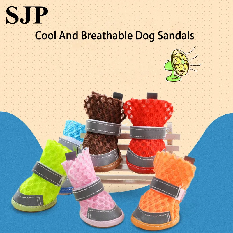 Summer Breathable Non-Slip Pet Shoes Reflective Hollow Comfortable Than Bear Small Animals Foot Dog Supplies Cat Accessories | Дом и сад