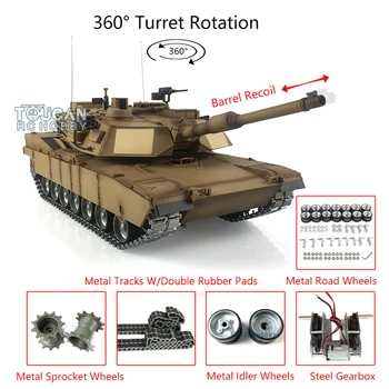 شراء1/16 مقياس 2.4G Henglong 6.0 ترقية معدن Ver M1A2 Abrams دبابة مع جهاز للتحكم عن بُعد 3918