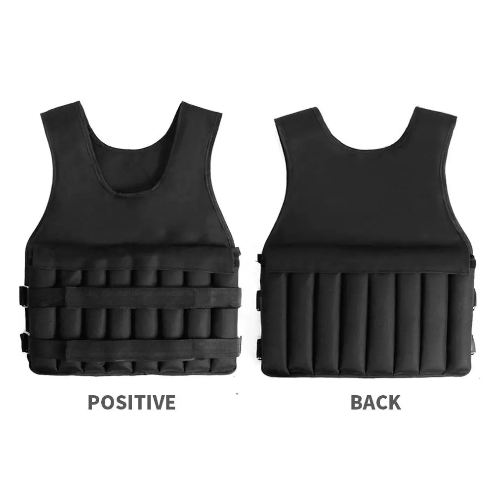 50kg Loading Weight Vest For Training Exercises Fitness Jacket Gym Workout Boxing Waistcoat Adjustable Jacket Sand Clothing