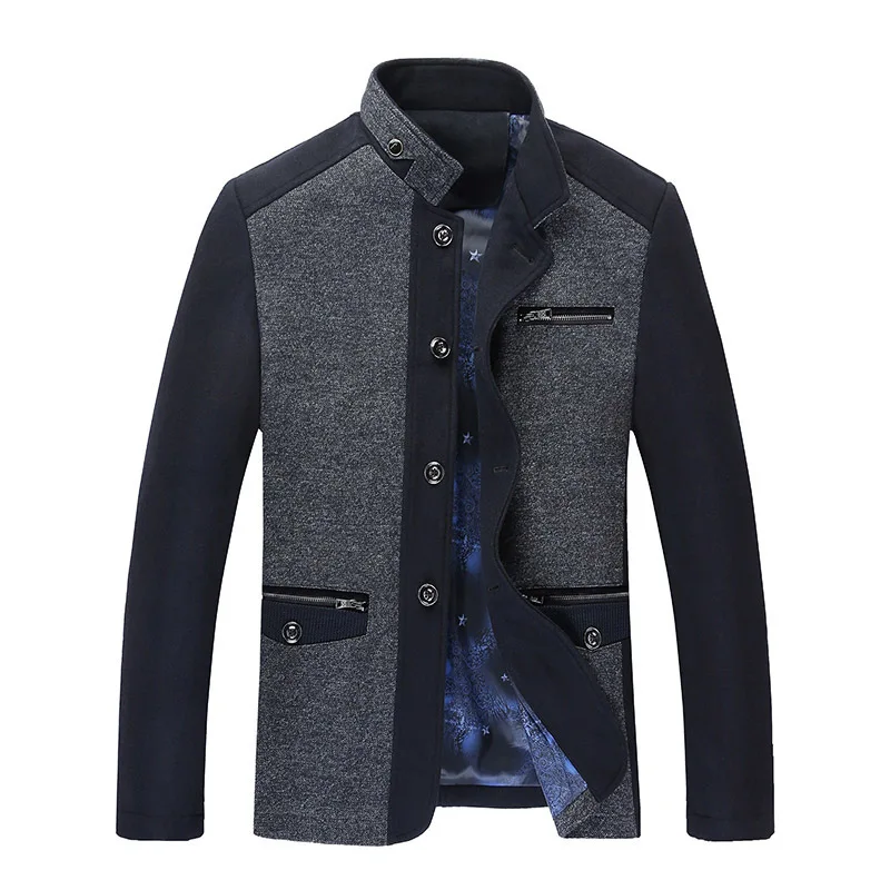 

Mens Sportswear Stand Collar Slim Jackets Casual button Jackets Spring Autumn top Coats Solid Color Male Bomber fashion Jackets