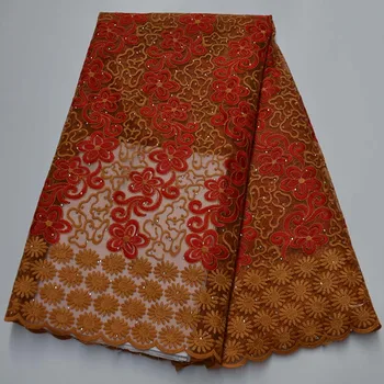 

5 Yards French Mesh Lace Classic African Tulle Lace Unique High Quality Nigerian Celebration With More Stones Fabric For Wedding