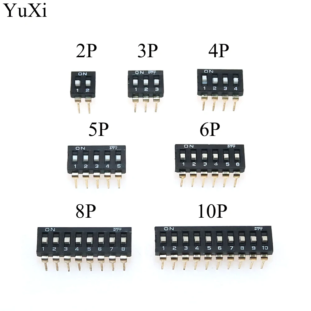 YuXi черный 2/3/4/5/6/8/10 позиционный переключатель DIP с двумя рядами - Цена: 24,22 - 60,55 руб.