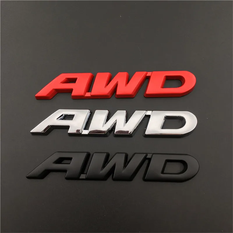 3 шт. автомобильный Стайлинг 9,2*1,5 см металлическая AWD Эмблема для багажника значок боковые логотипы наклейки на тело автомобиля красный черный серебристый